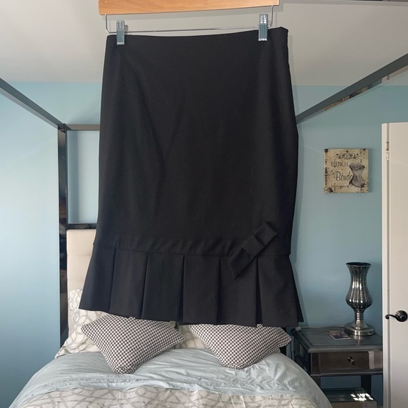 PINK TARTAN Canada Black Wool Polyester Blend Ruffle Edge Bow Hourglass Pencil 4 - Picture 2 of 7